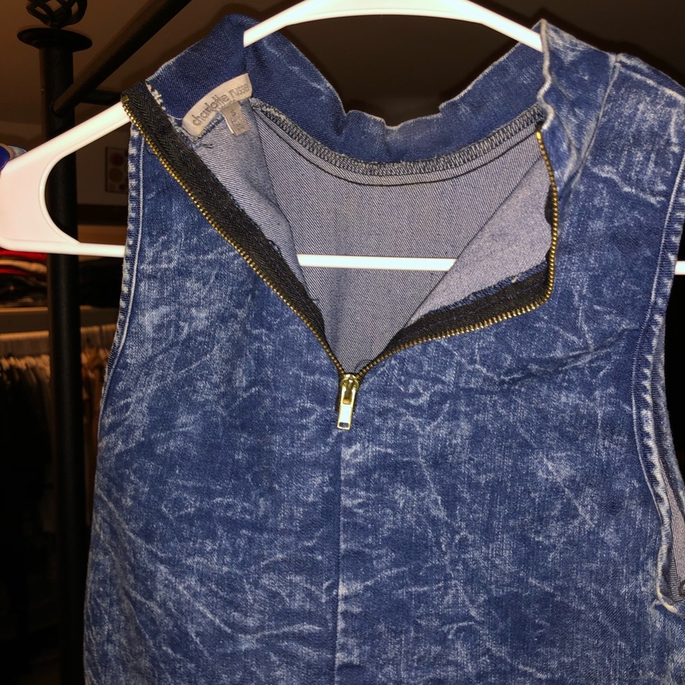 Charlotte Russ jean crop top